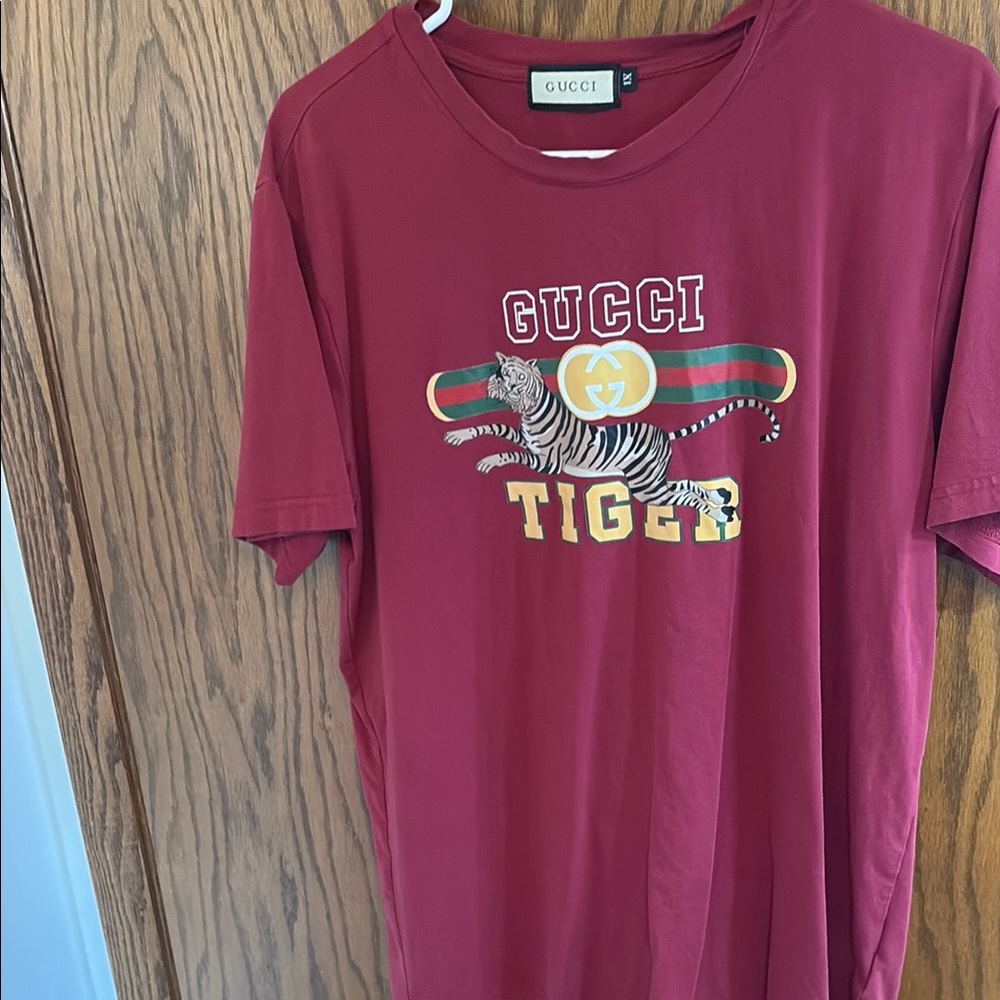 “Cucci” Burgundy Tiger Print Tee